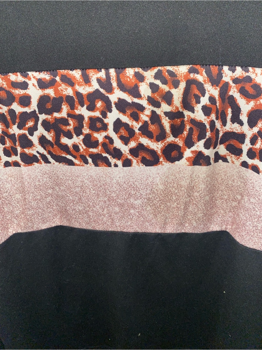 Women Black Leopard Print Crew Neck T-shirt Casual Long Sleeve NEW SZ L - Picture 3 of 6